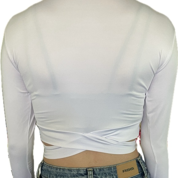 White long sleeve crop top - Picture 2 of 6